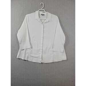 Habitat White 3/4 Sleeve Button Up Shirt Women's Plus XXL Stretch Pockets